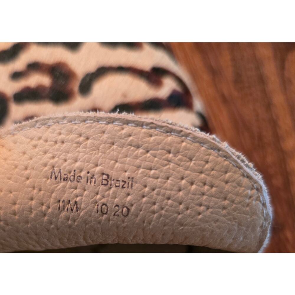 Jack Rogers Audrey Leopard Print Women's Flats SZ 11 Leather Mohair Maximalist - Picture 3 of 6